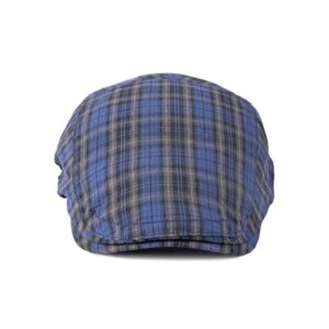 Béret casquette bleu marine à carreaux fins pour homme