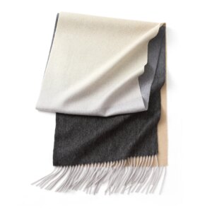 Écharpe élégante couleur dégradé blanc noir pour femme