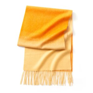 Écharpe de luxe aux tons orangés en cachemire et laine pour femme