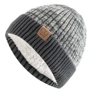 Bonnet d'hiver fourré gris pour homme