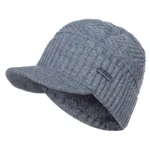 Bonnet chaud gris pour l'hiver avec visière d'optique pour homme