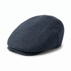 Une casquette béret gavroche enfant en coton style adulte bleu marine, posée sur un fond blanc simple.
